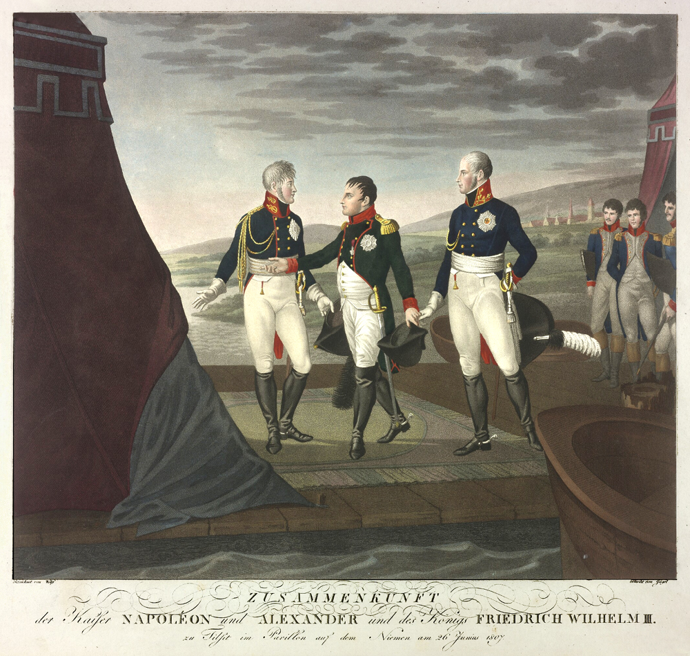 Jügel - Zar Alexander, Kaiser Napoleon und König Friedrich Wilhelm III.