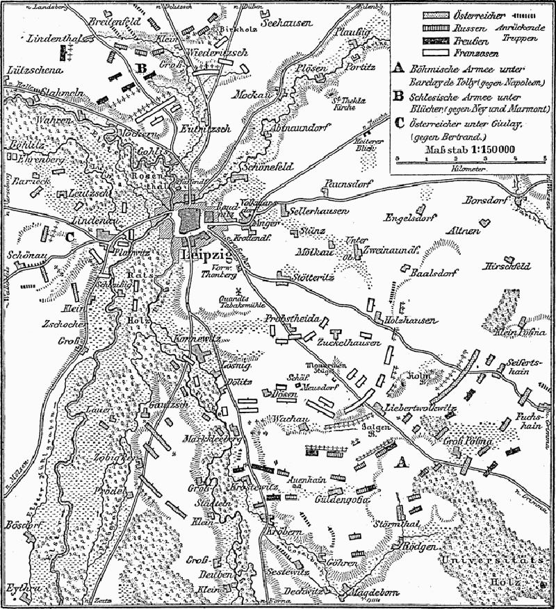 Karte Leipzig - 16.10.1813
