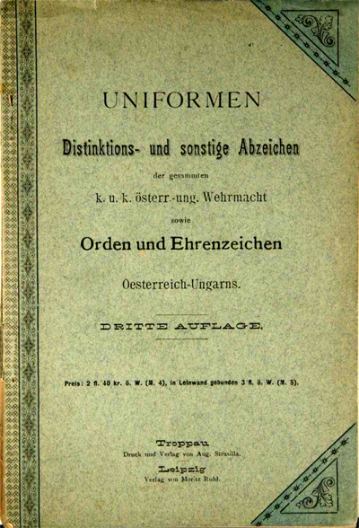 Einband "Uniformen... der gesammten k.u.k. österr.-ung. Wehrmacht"