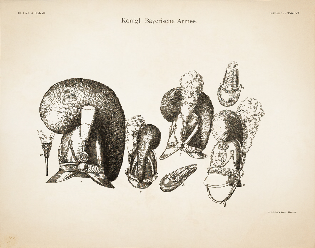 Kgl.-Bay. Armee - Helme - Detailstudie 2