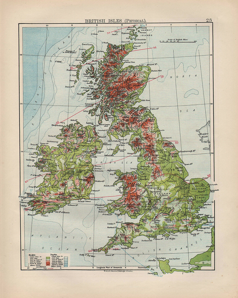 Karte der Britischen Inseln