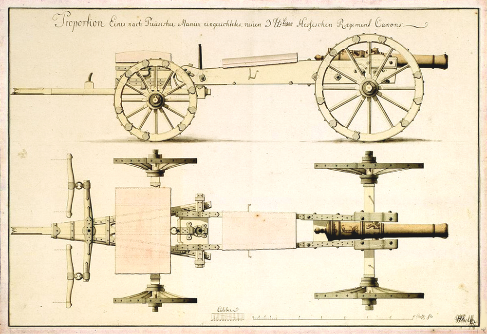 Preussen: 3-Pfünder um 1754