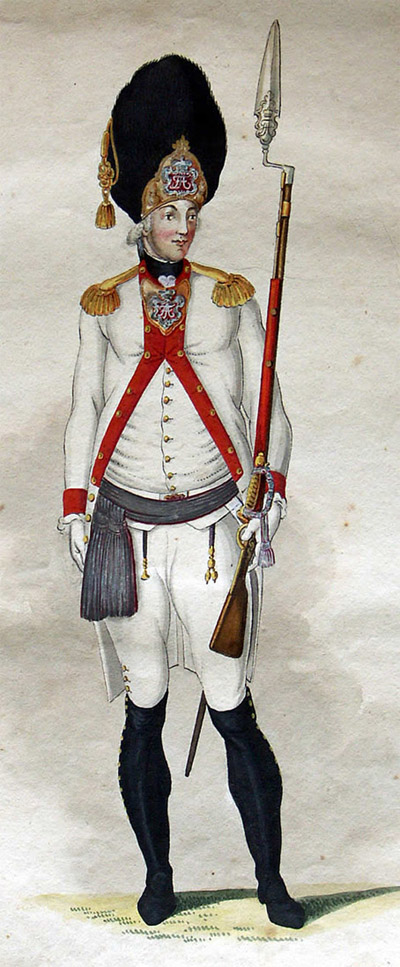 Grenadier-Offizier IR König um 1800