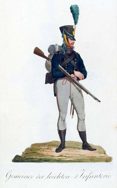 Sachsen: Schütze der leichten Infanterie um 1810