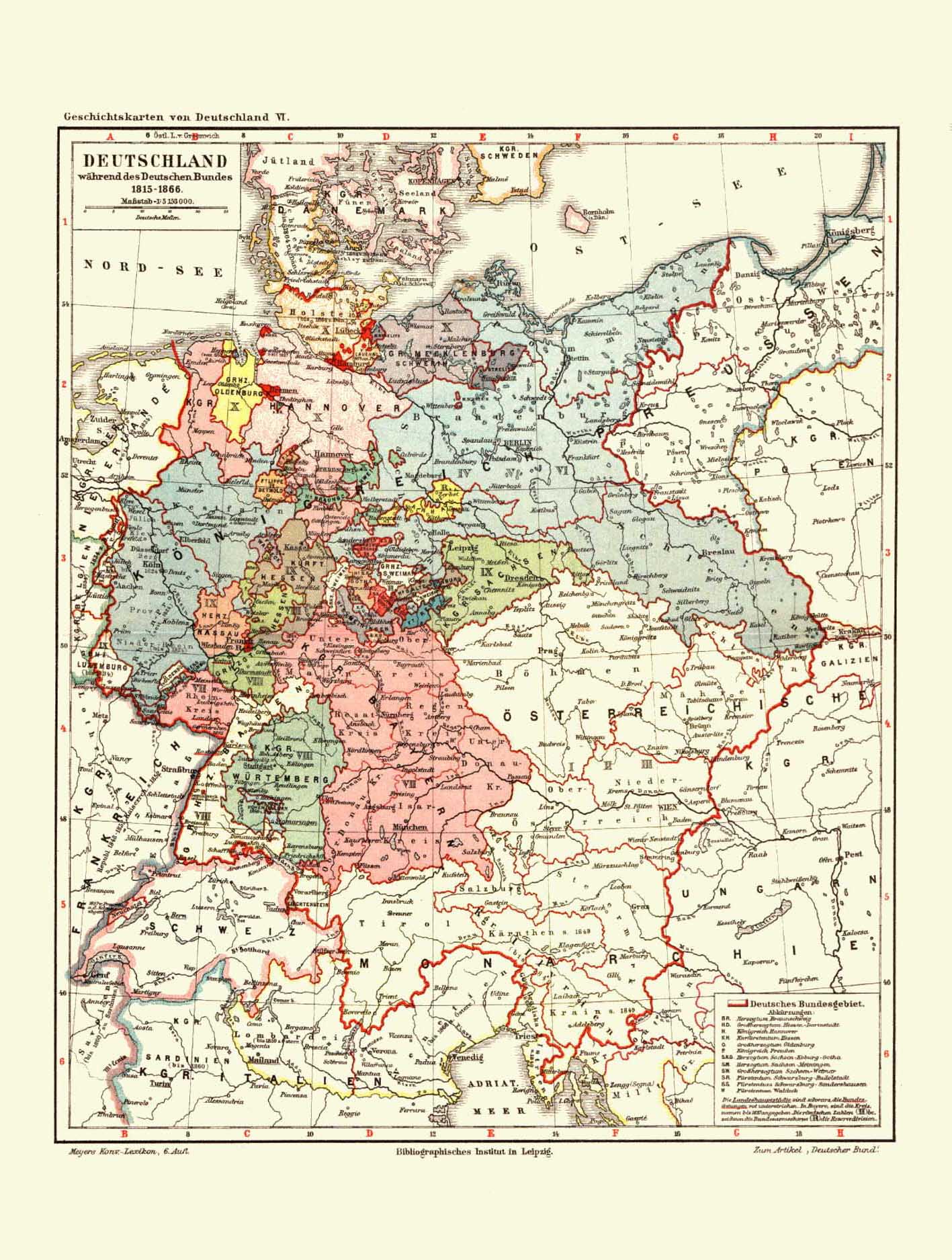 Karte des Deutschen Bundes 1813-1866